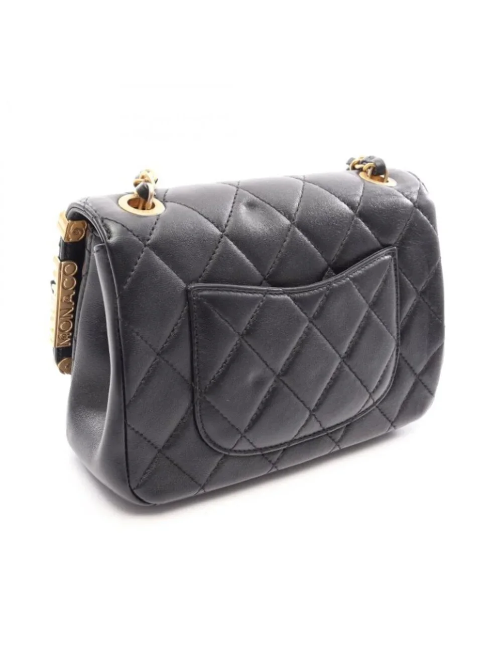 Chanel Shoulder Bag Mini Flap Quilted Black Leather